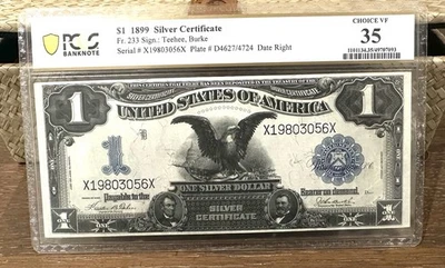 1899 $1 Silver Certificate Black Eagle Fr#233 Choice VF 35 - Image 1 of 2