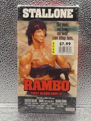 Rambo First Blood Part II R Sylvester Stallone VHS New Factory Sealed Videotape - Image 1 of 4