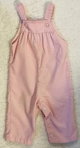 Vintage Healthtex Pink Corduroy Overalls Heart Buttons USA Made - Picture 1 of 7