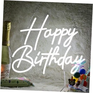 Happy Birthday Neon Sign For Birthday Decoration Neon Light LED Sign HB-white - Picture 1 of 7