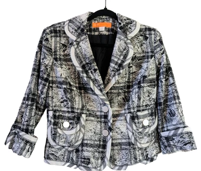 Chaqueta Blazer Cynthia Steffen Talla LG Para Mujer Cuadros Floral Mezcla Lana Clásica Trabajo Foto 1 de 4