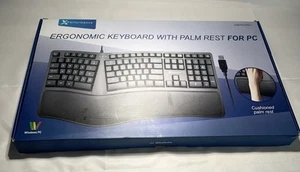 Ergonomic Keyboard With Wrist Rest - 110 Key Split Ergo Keyboard - Picture 1 of 4