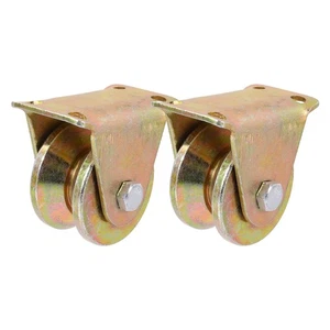 2 Pcs Track Wheels V Shape Groove Sliding Door Hardware Gate Rollers - Picture 1 of 12