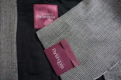 Sartoria Partenopea Blanco Negro Lana Glenplaid 2 Piezas Traje Chaqueta Pantalones 38R NUEVO Foto 1 de 4