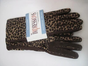 Women’s Isotoner Leopard Print Spandex Stretch Gloves One Size - Picture 1 of 5