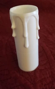 4" T White Plastic Candle Light Socket Cover W/drips Chandolier Lamp 1.25" ID - Picture 1 of 3