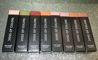 Lot of 8 x Dose Of Colors Liquid Matte Lipstick& Stay Glossy Full Size NIB - Image 1 of 2