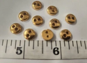 VINTAGE BUTTONS SET OF 24 EXTRA TINY GOLD DESIGN TUZ3566 - Bild 1 von 3