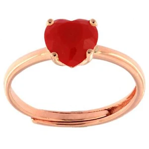 Anello Donna Argento 925 Rosato ARGA179 Cuore Rosso Misura Regolabile - Imagen 1 de 2