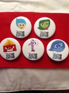 D23 Expo 2015 Inside Out Emotions Joy Sadness Disguist Anger Fear Button Pin Lot - Picture 1 of 1