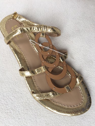 VANS Sandali Kathy Van Zeeland Jerry oro cinturino piatto gladiatore tg 7 5