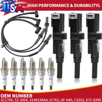 火花塞和点火线圈点火线适用于 2009 道奇 Durango V6 3.7L UF640 — 第 1/4 张图片