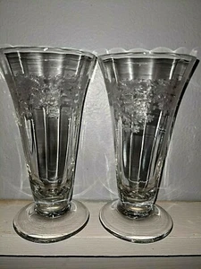 Set of 2 Bryce Fern Leaf Juice Glasses 5" Stunning - Picture 1 of 5