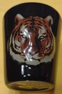 Modern Vintage San Diego Zoo Wild Animal Park 3D Tiger Head Black Shot Glass 🐯 - Picture 1 of 4