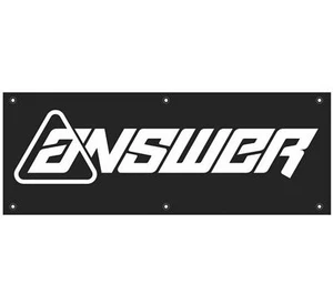 Banner negro con logotipo de marca Answer 36"x 96" - Imagen 1 de 1