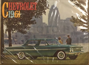 1961 Chevy Car Dealer Album Chevrolet Showroom Book Upholstery Selections - Picture 1 of 2