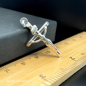SILVER CRUCIFIX PENDANT Genuine Cross 925 Sterling Silver 925 Stamp Hallmark NEW - Picture 1 of 7