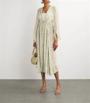 EVARAE Arna Kaftan Dress in Ditsy Green UK 6/8/10/12/14/16- Tag