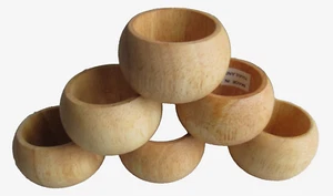 Unbranded Wood Napkin Ring Holders Set of Six (6) - Picture 1 of 5