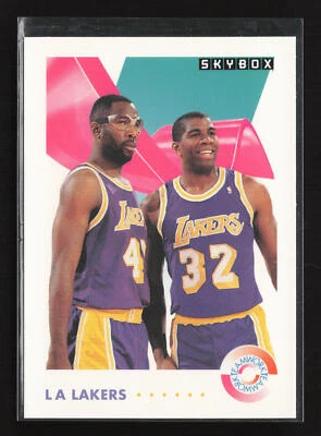 1991-92 SkyBox #471 Magic Johnson / James Worthy Los Angeles Lakers Rookie - Image 1 of 2