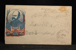 Civil War: Columbus, Ohio 1860s Traveling Postmaster Burnside Patriotic Cover - Picture 1 of 2