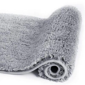 16x 24 Water Absorbent Soft Microfiber Shaggy Non Slip Bath Mat Machine Washable - Picture 1 of 9