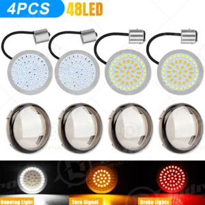 1157 LED Turn Signal Lights Smoke Lens For Harley Touring Sportster Softail Dyna - Picture 1 of 24