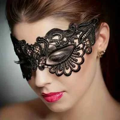 MASCHERA DONNA SEXY MASCHERINA IN PIZZO CARNEVALE COSTUME BAROCCO - Immagine 1 di 4