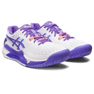 ASICS Women's Gel-Resolution 9 Tennis Shoes, 8.5, White/Amethyst - Picture 1 of 3