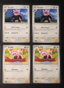 2x Bewear 053/064 & 2x Stufful 052/064 Pokemon card SV Shrouded Fable common NM - Picture 1 of 1