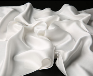 100% Silk Satin Scarf Women neckerchief Shawl Wrap Pure solid color white QS33