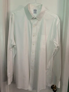 Camisa de Vestir Brooks Brothers 18-36 Calce Ajustado Lisa Blanca Oxford Cuello Redondo LEER - Imagen 1 de 12