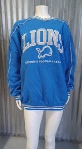 Vintage Detroit Lions Crewneck Sweatshirt Big Logo Mens L USA Made Lee Sport - Picture 1 of 5