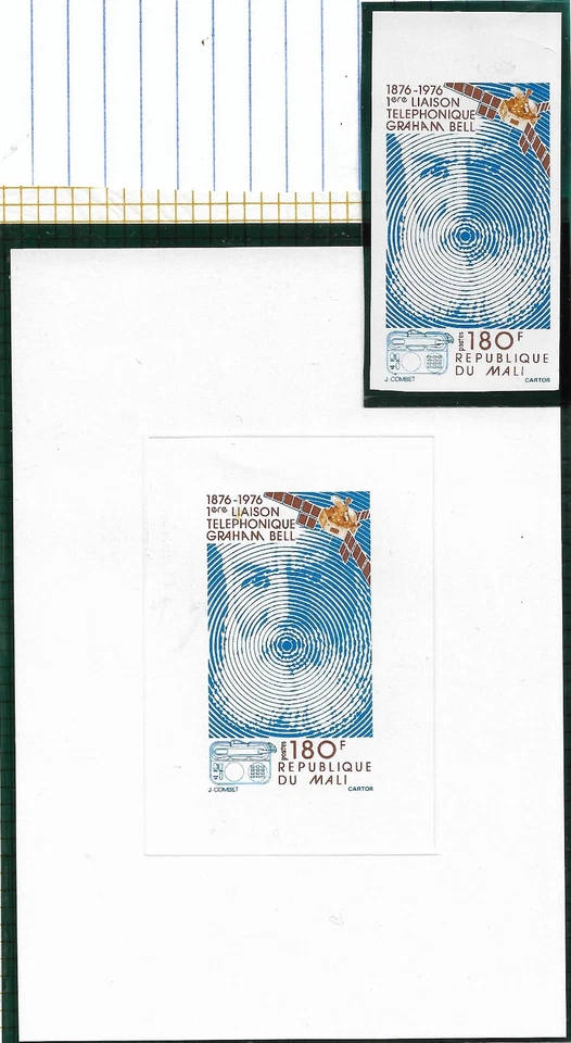 Hoja de recuerdo MALI 2019 + imperfecta sello CAMPANA DE TELÉFONO MNH Foto 1 de 1