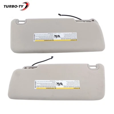 New For Dodge Ram 1500 2500 3500 2013-21 LH+RH Sun Visor Pair Gray W/lights - Изображение 1 из 4