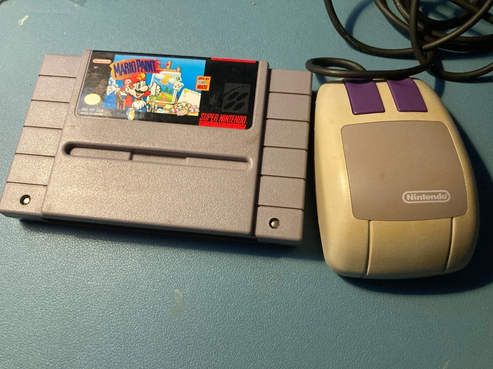 Pintura Mario con ratón (Super Nintendo SNES) funciona auténtica  Foto 1 de 4