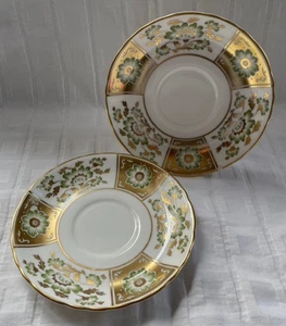 Royal Crown Derby - Green Derby Panel - 2 x Soup Bowl Stands - Picture 1 of 4