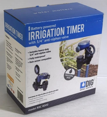 DIG RBC8000 3/4" INCH DIGITAL TIMER AUTOMATIC IRRIGATION WITH ANTI-SIPHON VALVE - Image 1 of 4