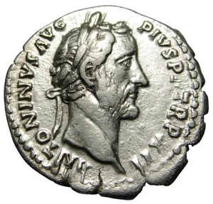 Antonino Pío (138-161 dC) AR Denario, Annona - Imagen 1 de 6