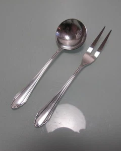 Cucchiaio per panna + forchetta da affettatura Martin argento stile Liberty modello 517 - Foto 1 di 3