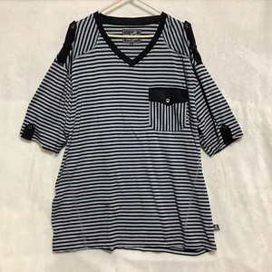 VTG Urban Royale Old Skool Striped Shirt Men 5X Black & Gray Short Sleeve Pocket - Picture 1 of 10