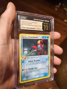 (POP 1) CGC 10 PRISTINE EX Team Magma v Team Aqua's Crawdaunt 14/95 Pokemon Card - Picture 1 of 4