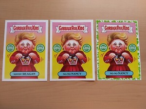 2018 GARBAGE PAIL KIDS WE HATE THE 80'S NO NO NANCY/RIPPIN REAGAN W/GREEN INSERT