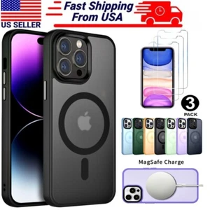 For iPhone 16 15 14 Plus 13 12 11 Pro Max Frosted Case Mag Safe Shockproof Cover - Zdjęcie 1 z 44