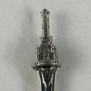 Chicago Water Tower Souvenir Spoon Ornate Top Etched Bowl 4.5” - Picture 1 of 4