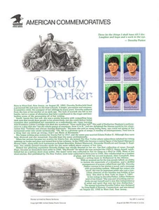 Panel de estampillas conmemorativas #391 29c Dorothy Parker #2698 USPS - Imagen 1 de 1