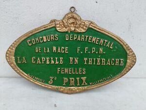 Plaque concours agricole La Capelle race FFPN femelles  3éme prix