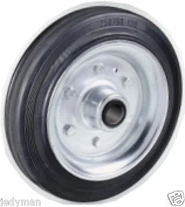 Ruota per carrelli gomma piena 80x25 disco ferro con cuscinetti a Rulli P.Kg 51 - Imagen 1 de 1