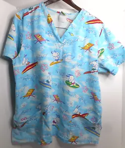 Peanuts Peelings Top Snoopy Surf Hawaii Kalifornien Unisex Krankenschwester Tierarzt Zahnarzt LESEN - Bild 1 von 13