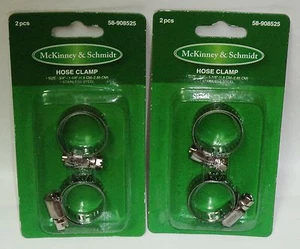 2 Packs Of 2 McKinney & Schmidt Stainless Steel Hose Clamps 3/4" To 1.1/8" 4ct - Picture 1 of 1